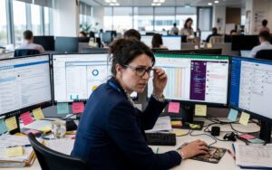 AI Automation Services for Business Owners 2 busy-office-employee-managing-multiple-screens-and-work-tasks