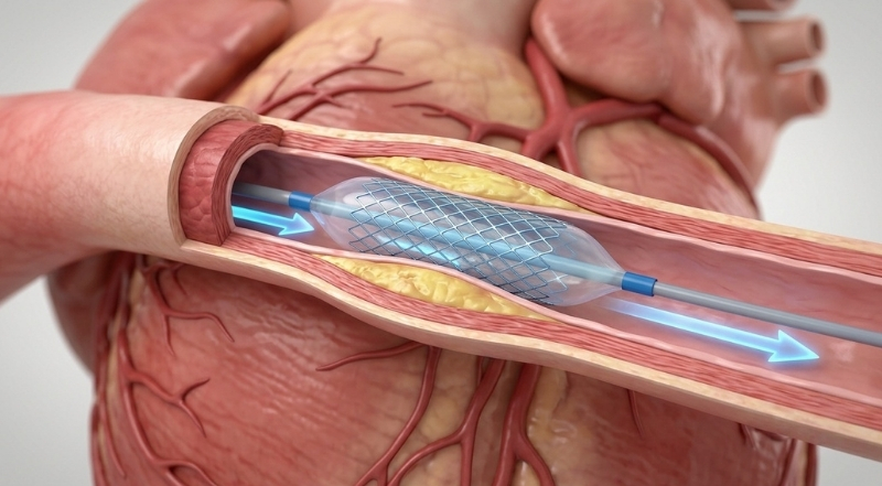 cardiovascular stent procedure visualized with d medical animation