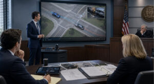 forensic animation used in courtroom car accident case presentation