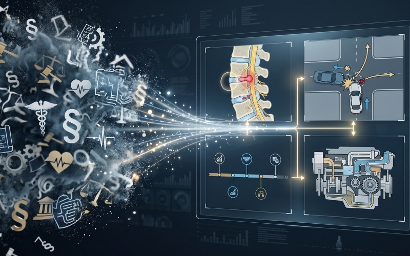 technical explainer visualization legal medical industrial cases