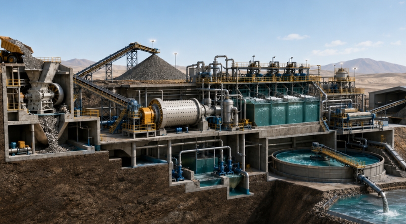 mining processing plant d cutaway animation with crushing milling and water treatment