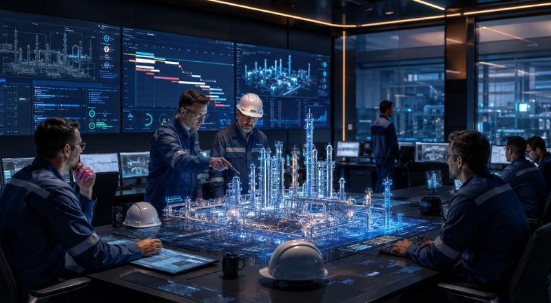 Technical Animation for Refinery Turnaround and Maintenance 1 oil and gas digital twin visualization refinery operations control room