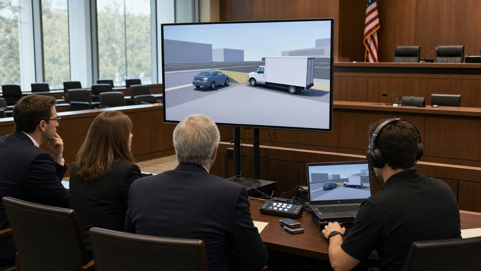 Courtroom animation tested by attorneys and an expert before trial