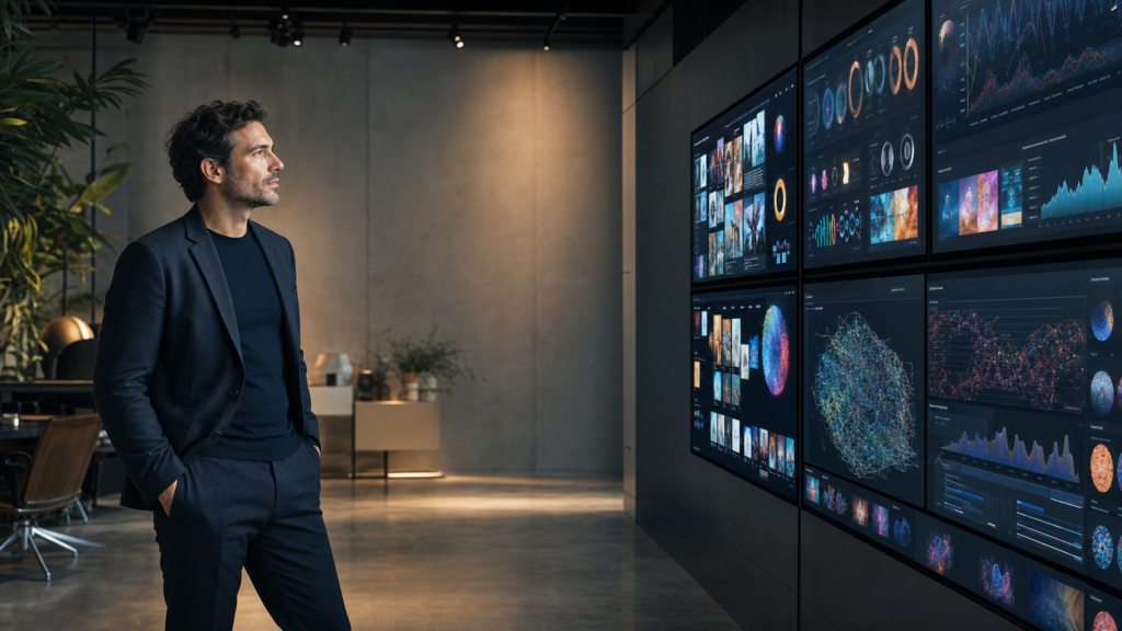 creative analytics dashboard animation media strategy and performance visualization