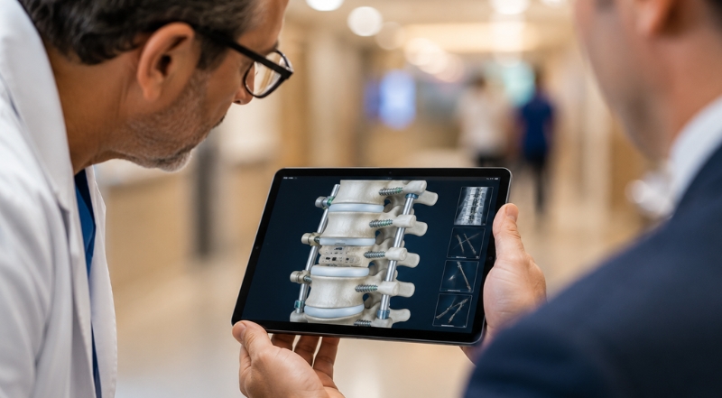 d spinal fusion animation patient education surgical implant consultation