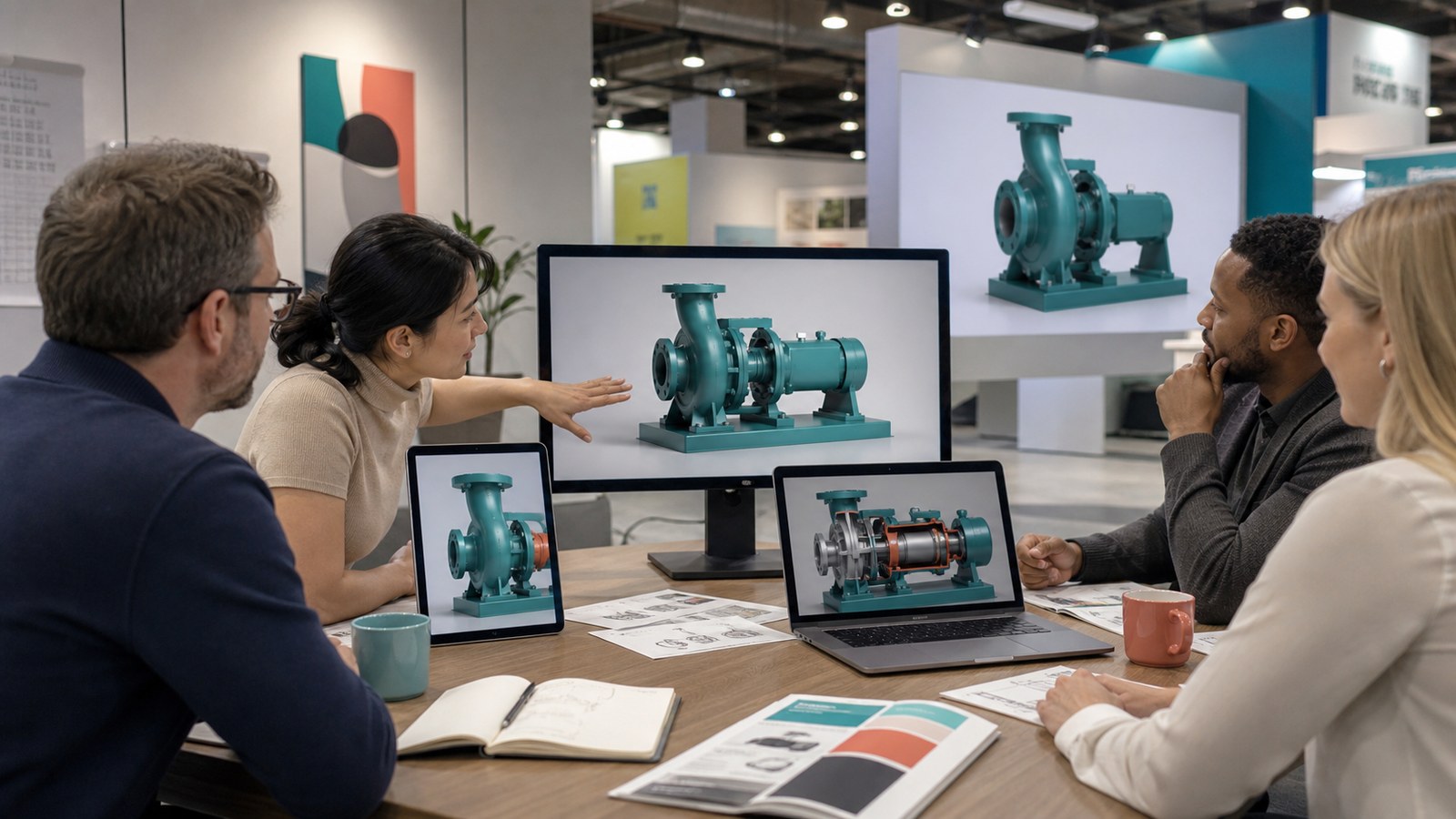 Industrial product animation adapted for web sales and trade show marketing