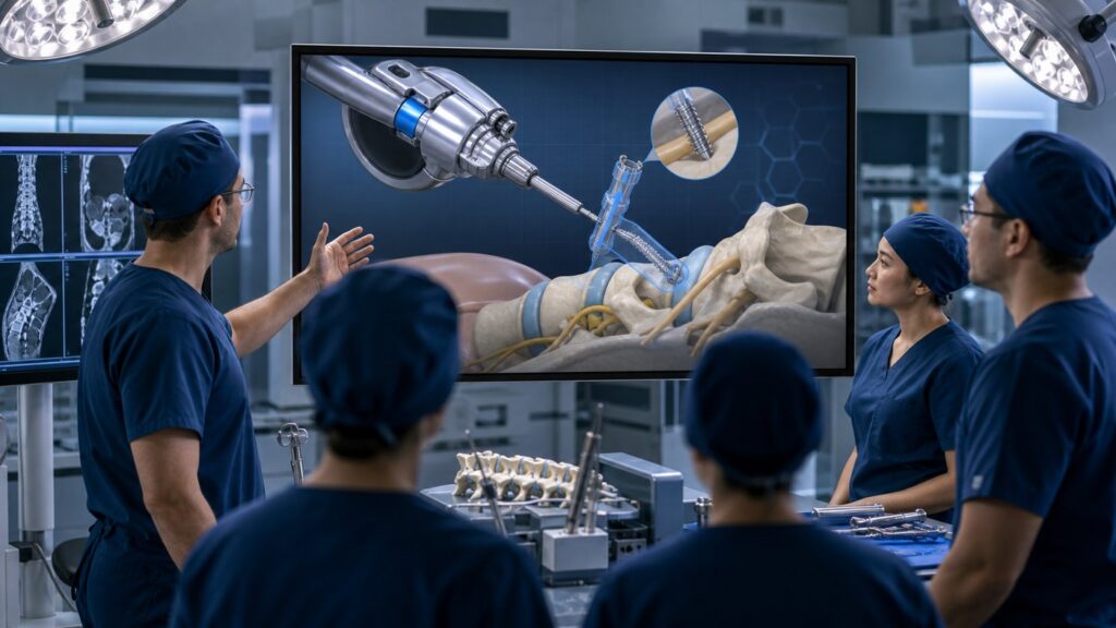 3D medical animation for surgical device training in a clinical education lab