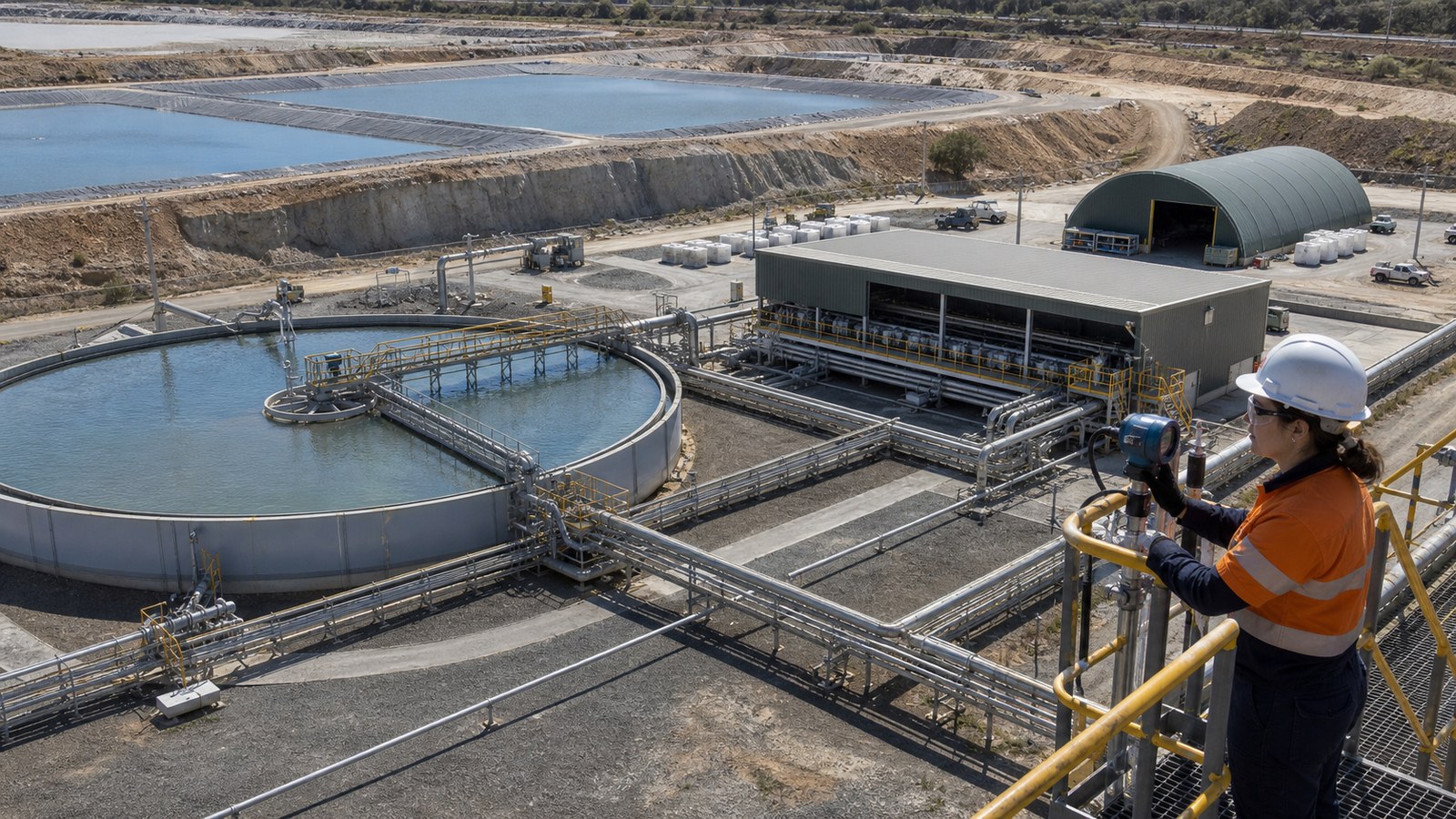 Critical mineral processing visualization of water recycling and residue management