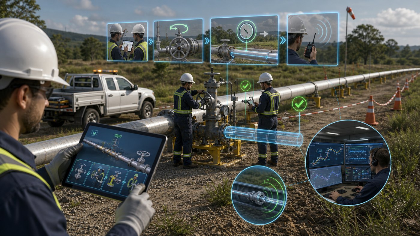 Pipeline field operator procedure animation for safety and equipment training