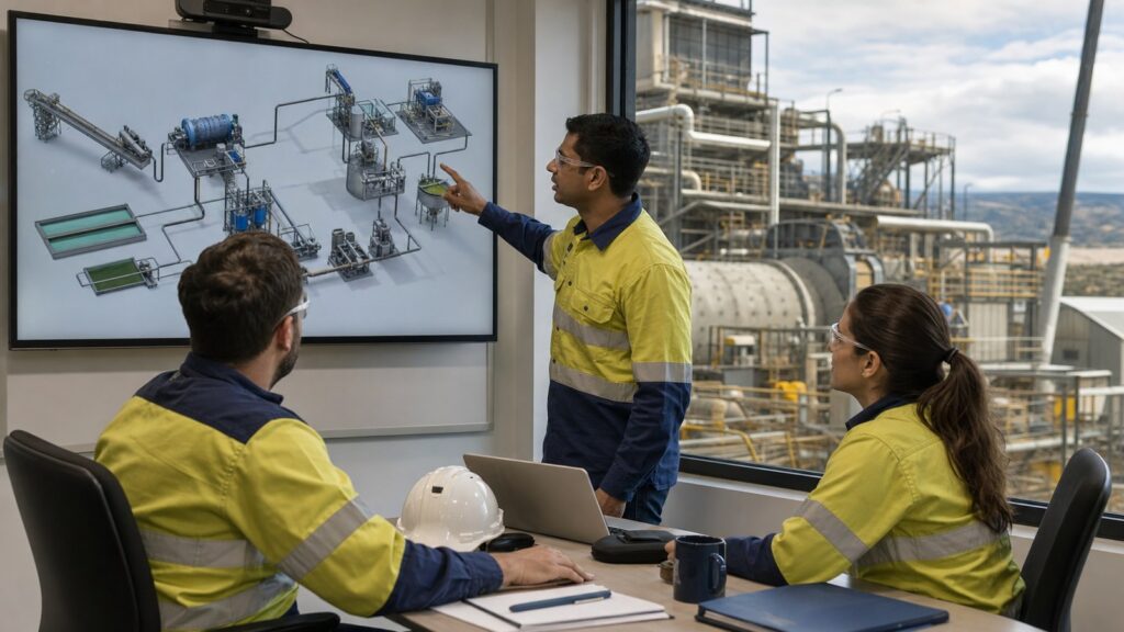 3D animation for rare earth mineral processing reviewed by plant specialists