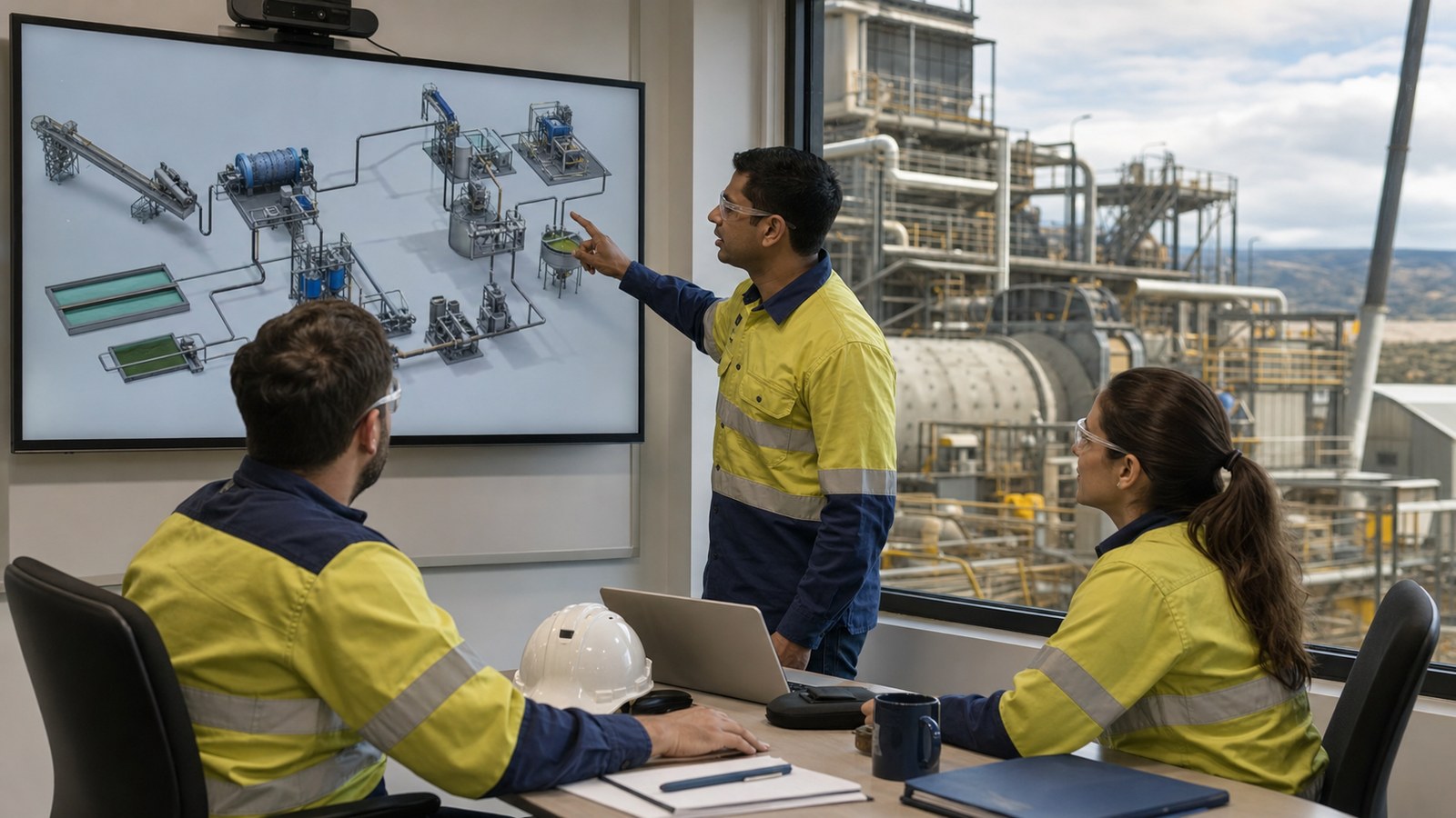 3D animation for rare earth mineral processing reviewed by plant specialists