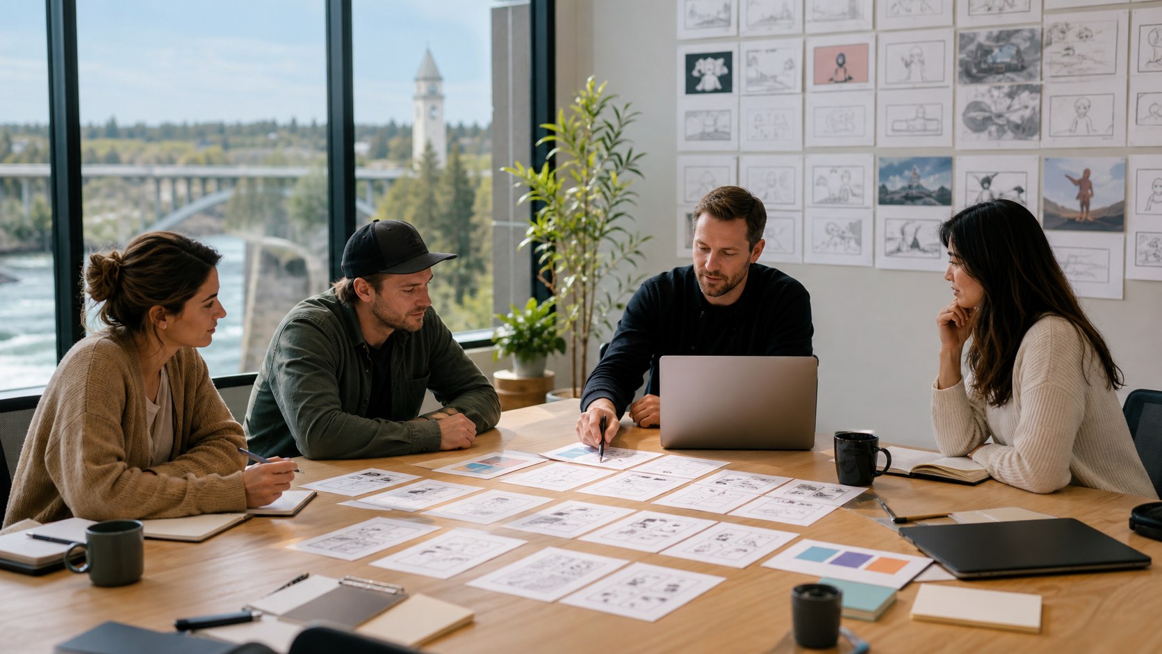 Spokane business team planning a professional animation and video project