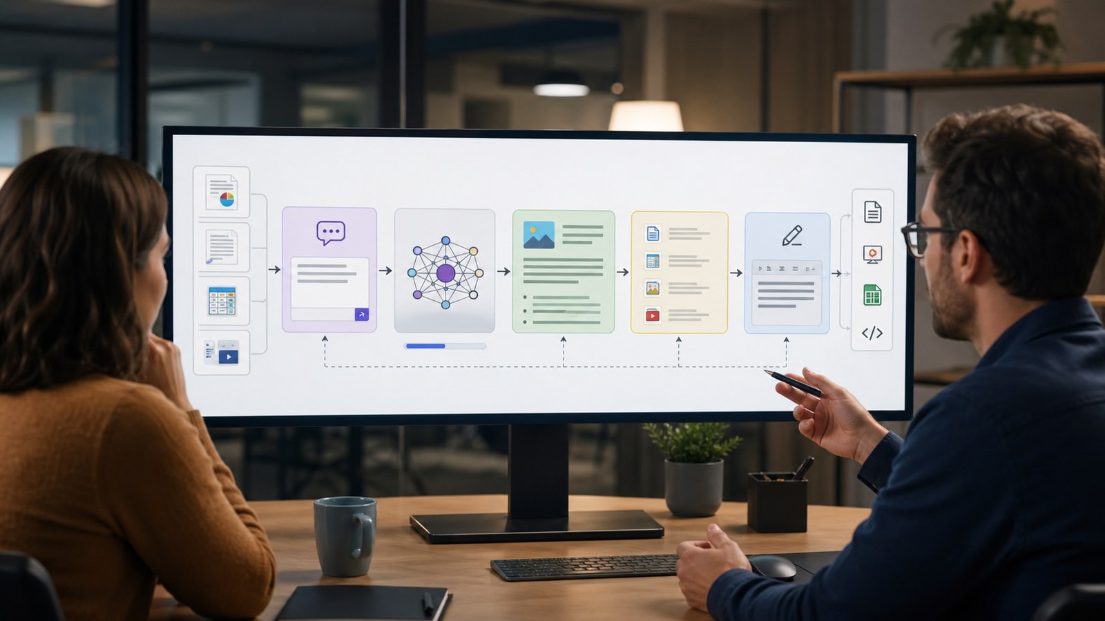 Generative AI Software Demo Video: 2026 Best Practices 2 Generative AI software demo workflow showing source input model output evidence editing and export