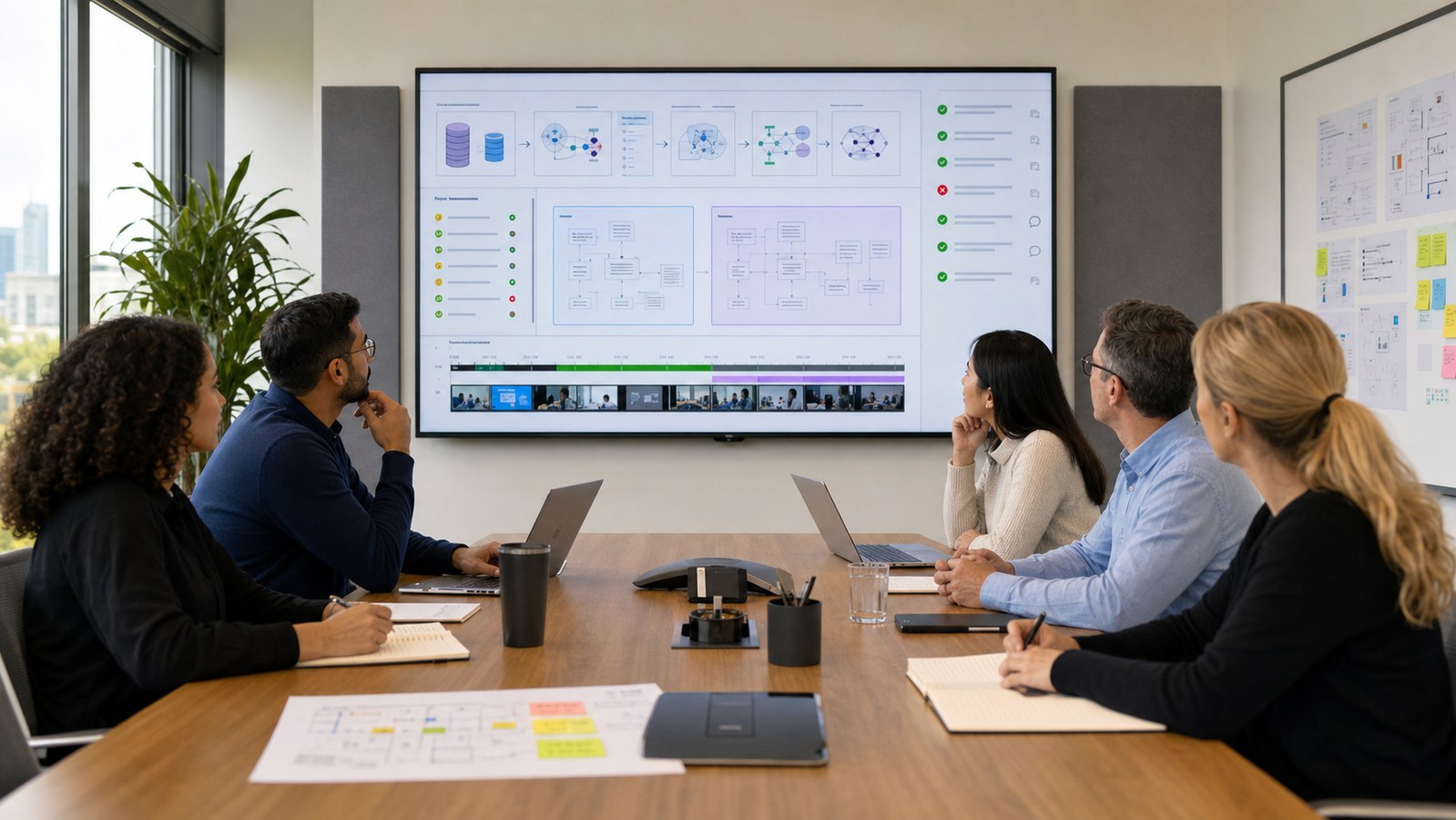 Machine Learning Workflow Animation: Lifecycle Guide 3 Data science product and risk teams reviewing a machine learning workflow animation