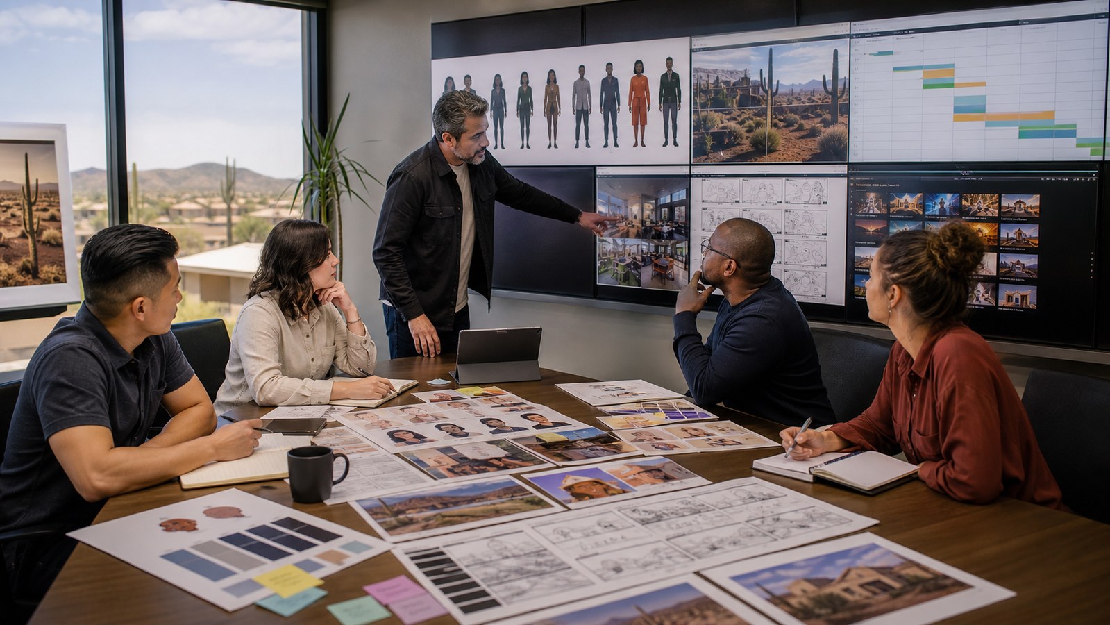Top 5 Animation Studios in Peoria 2 Peoria business team comparing animation studios with a detailed project brief