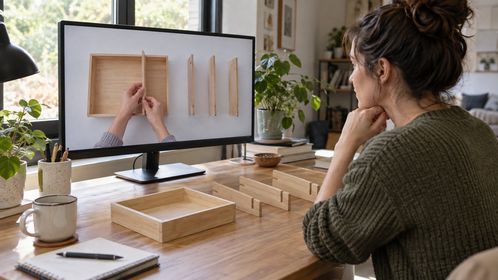 AI instructional videos planning with a fictional designer reviewing an assembly demonstration