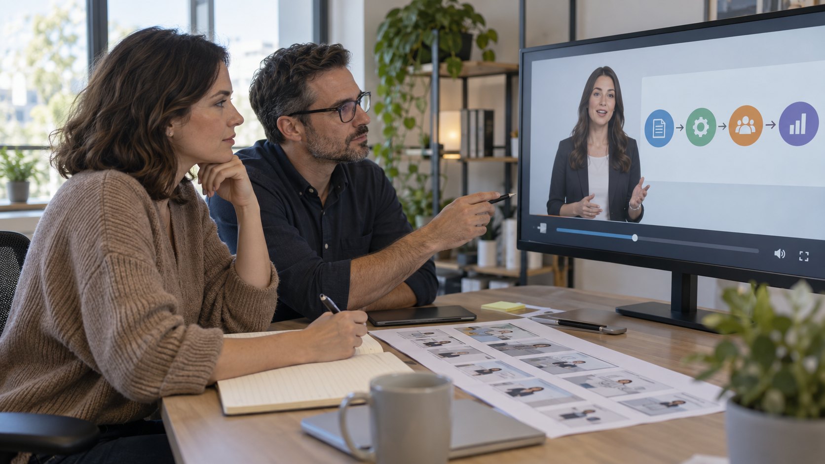 AI training videos planning with a learning designer and subject expert