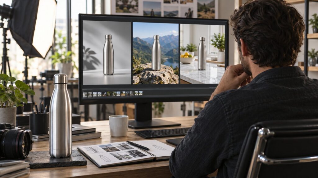AI video ads production planning with a product and creative variations