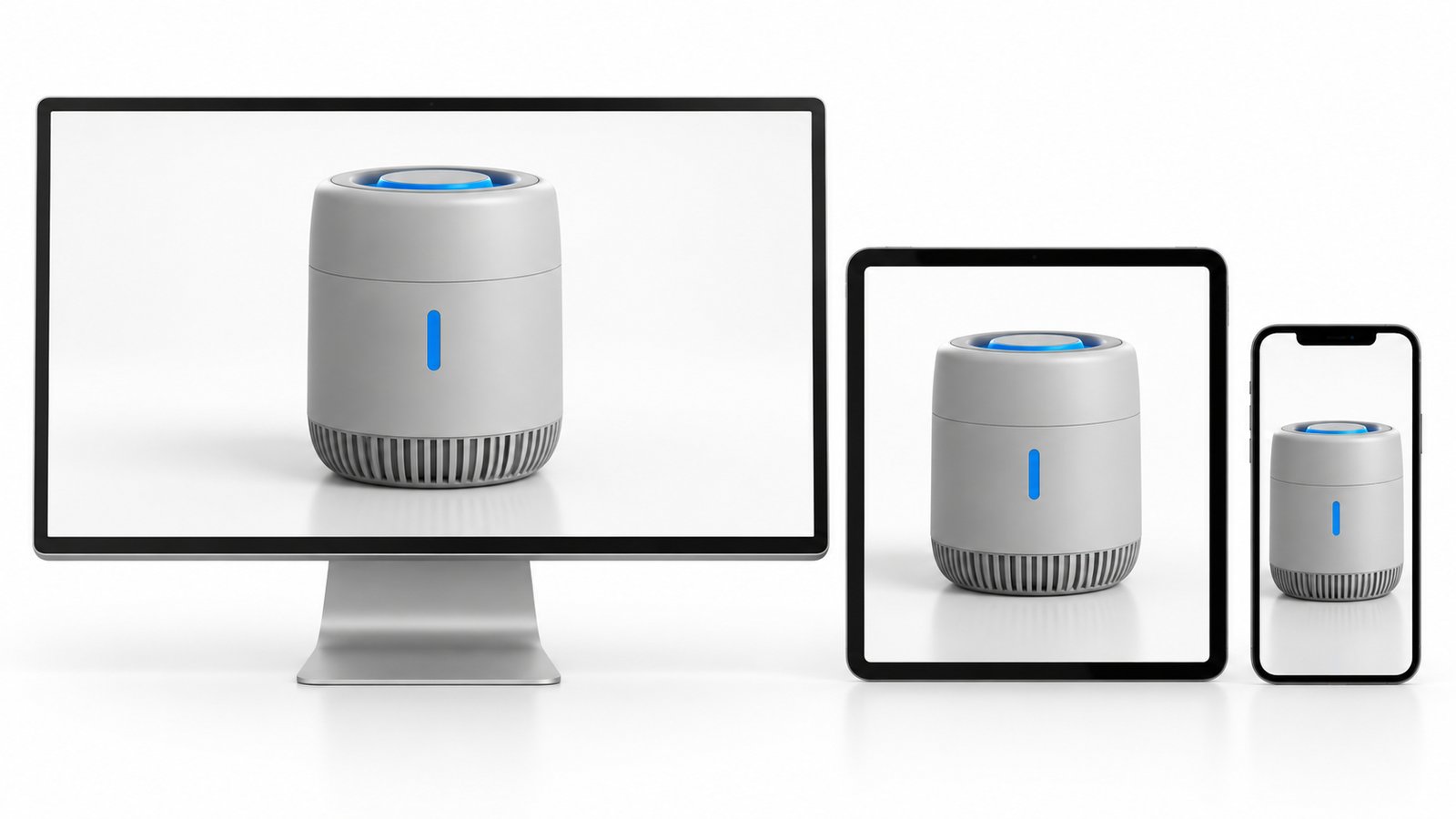 Illustrative product animation displayed in wide and vertical formats