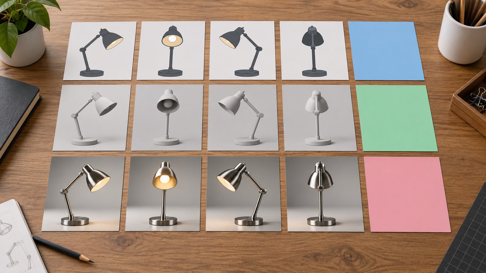 Animation Price: What a Custom Video Quote Includes 2 Illustrative flat artwork, clay geometry, and rendered views of a lamp