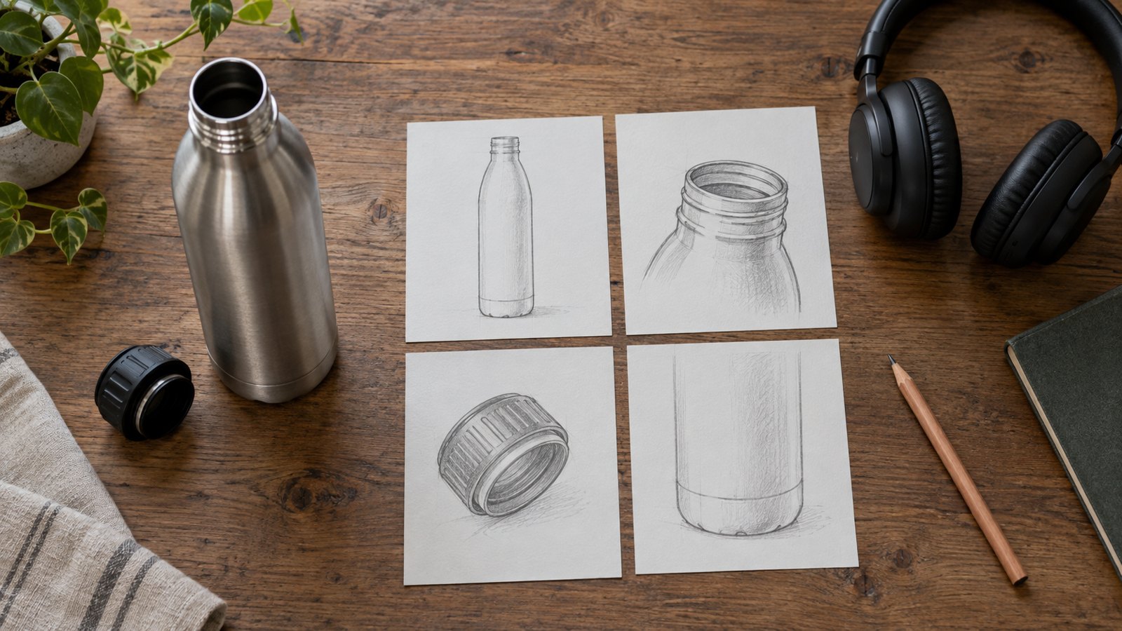 Product and storyboard cards prepared for wide shots and detail shots