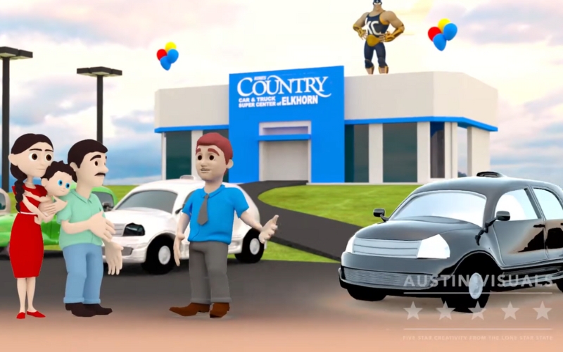 Custom Commercial D Animation for Kunes Country