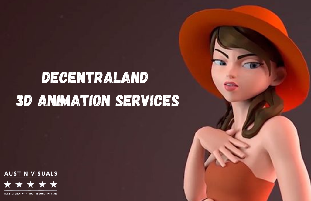 Decentraland 3D Animation services modeling a girl as an NFT design to promote Decentraland