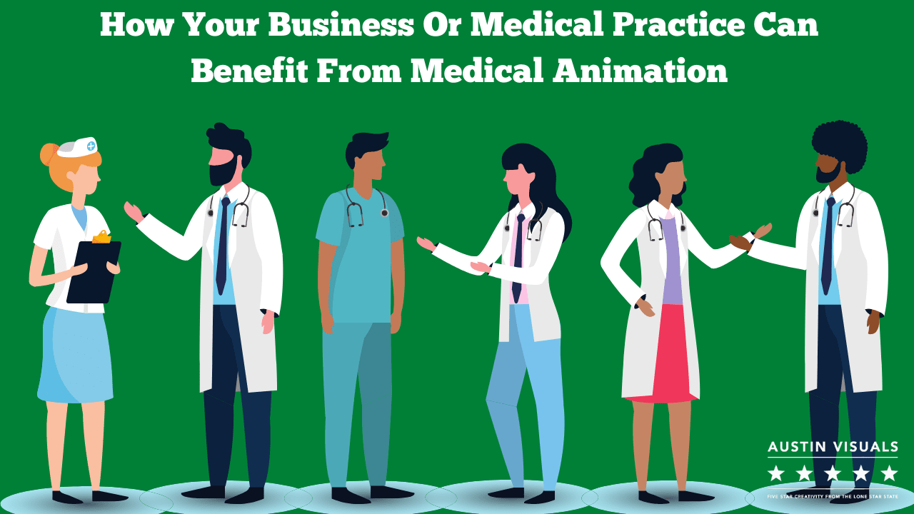 How Your Business Or Medical Practice Can Benefit From Medical Animation illustrating several 2d animated doctors talking to each other