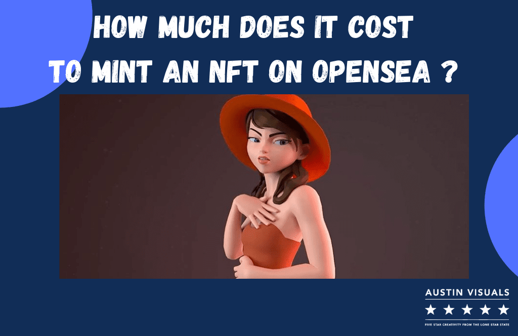 How Much Does it Cost to Mint an NFT on Opensea ? 3d animated nft art modeling a girl with a red swimsuit and a red hat showing how an NFT Minting looks like