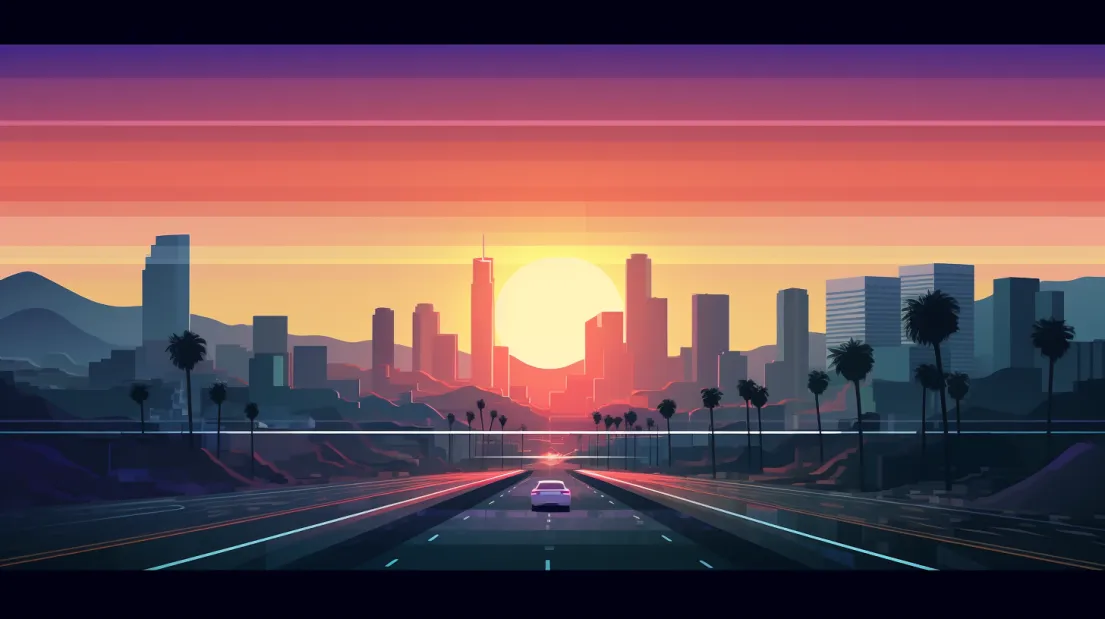Los Angeles Animation city road