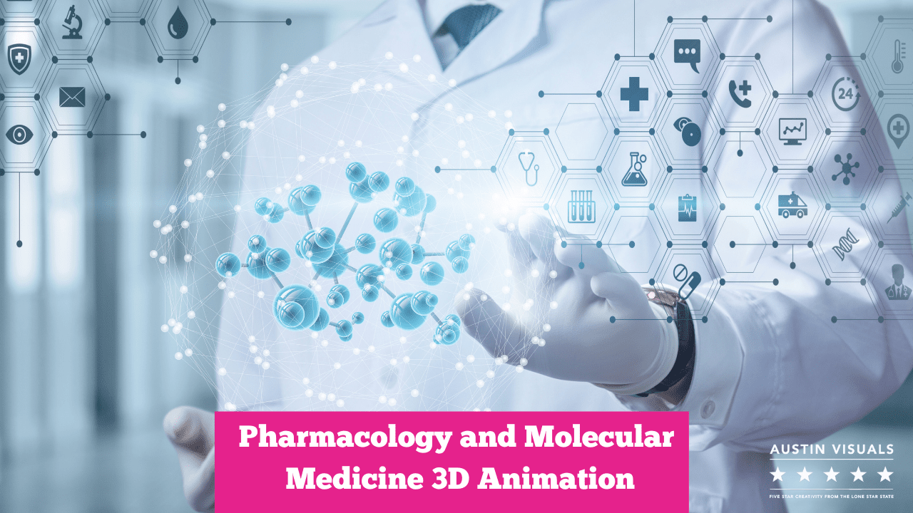 Pharmacology and Molecular Medicine 3D Animation representing a 3D animated doctor explaining how pharmacology and Molecular Medicine works