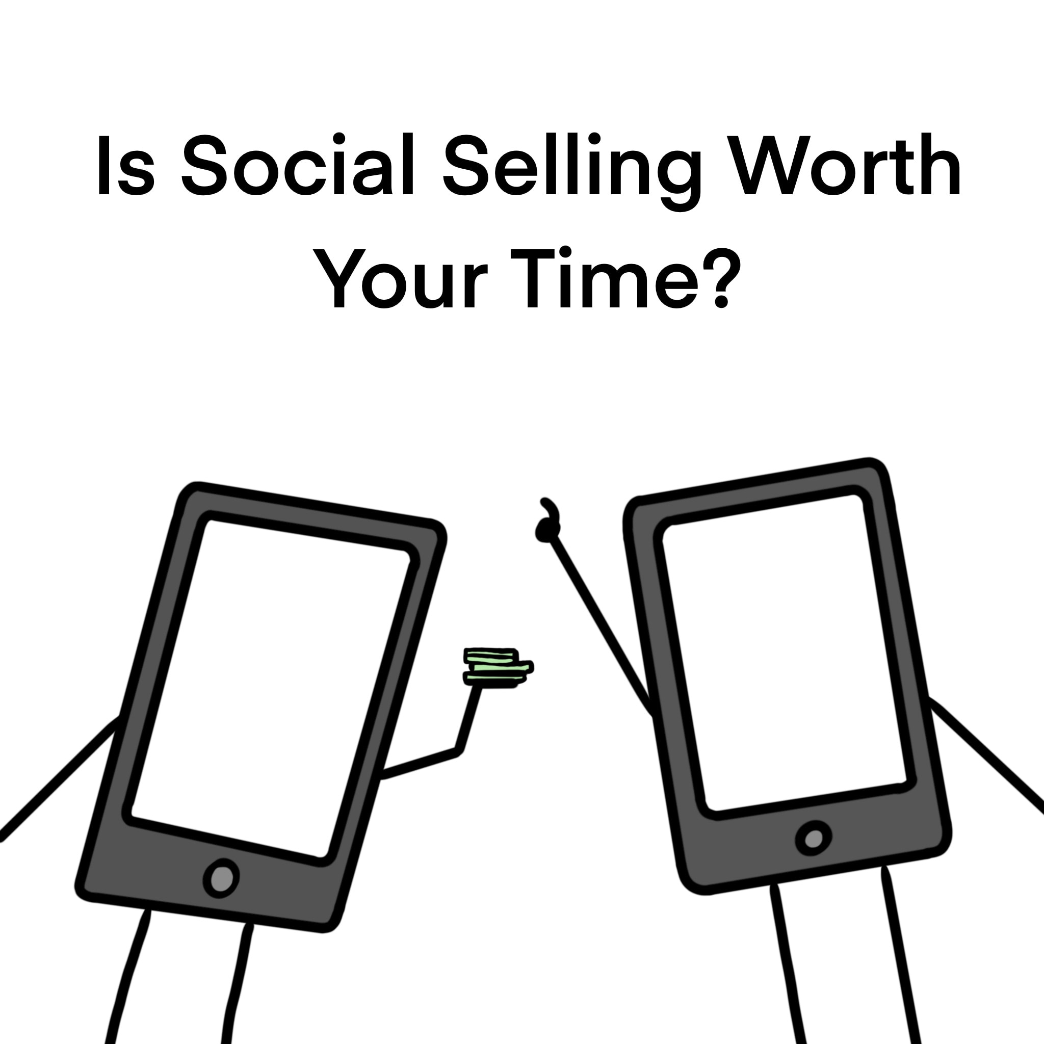 Phones Is Social Selling Worth Your Time 2 cellphone 2d animated characters chitchatting