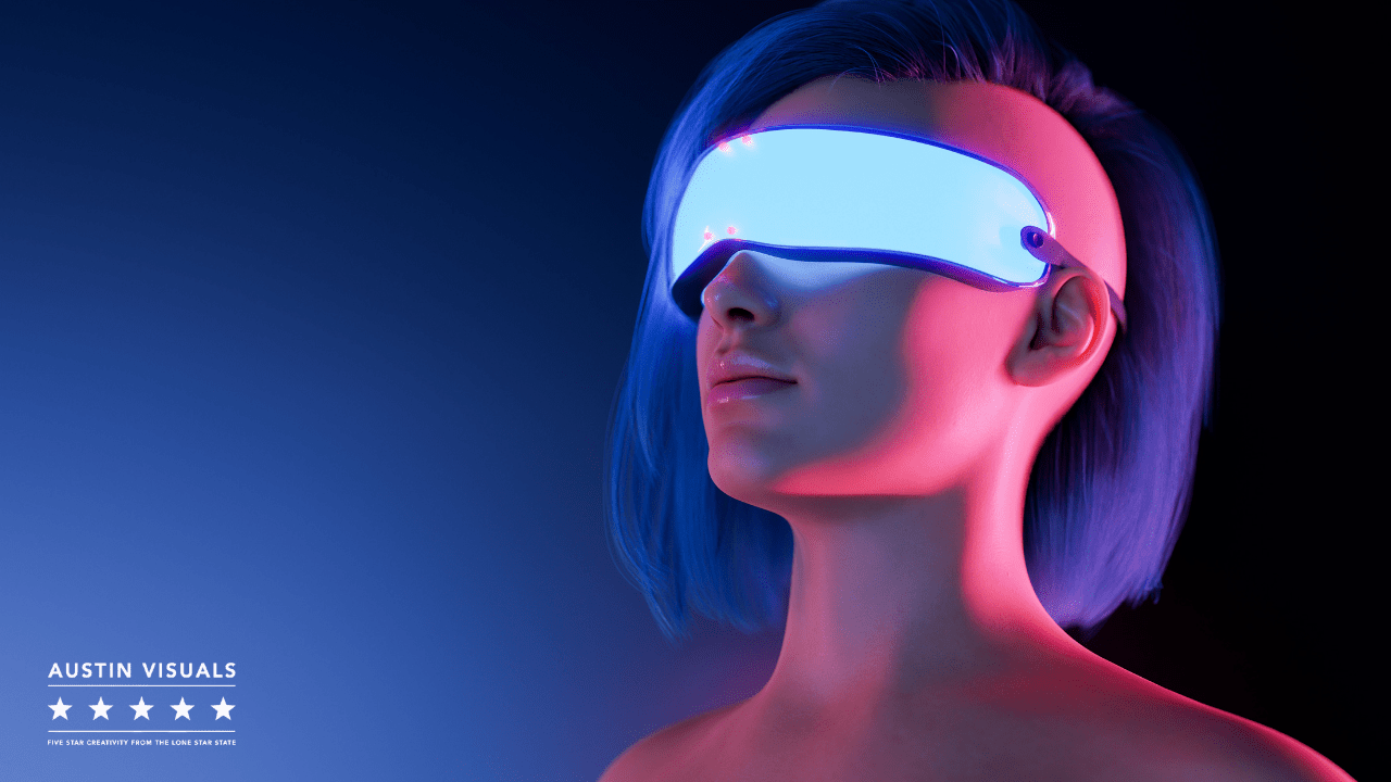virtual reality glasses girl