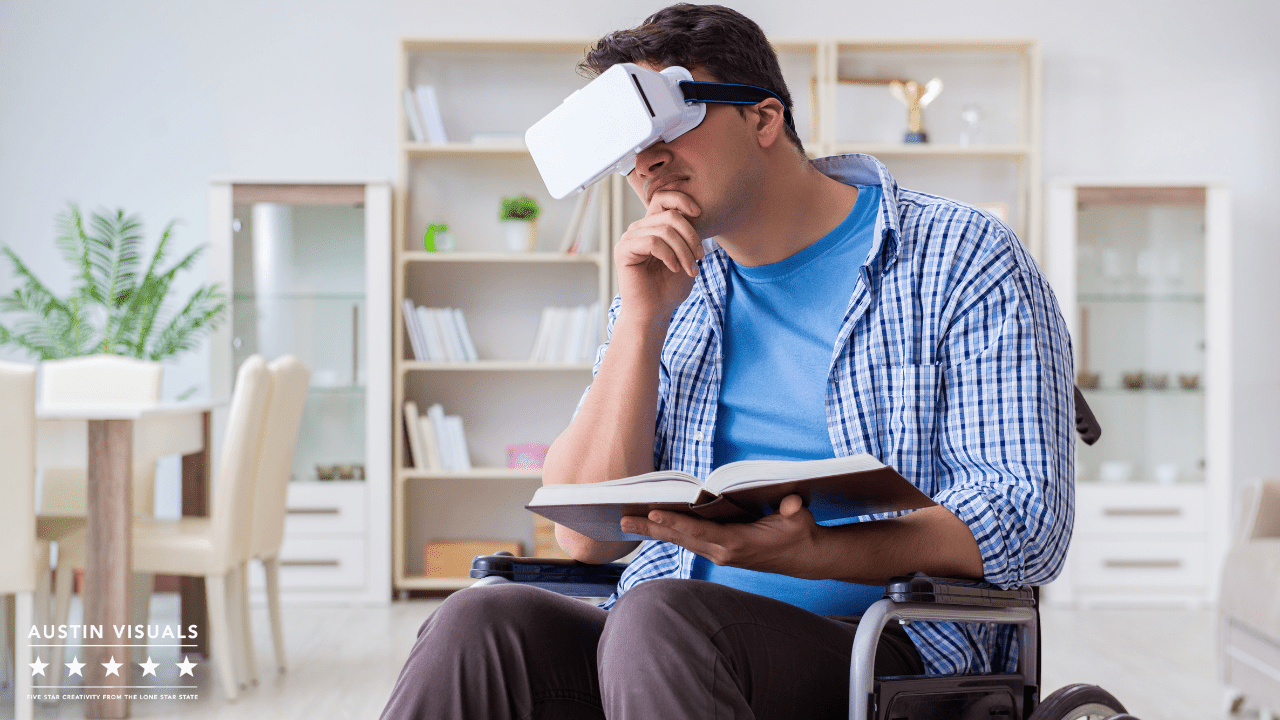 Patient using virtual reality technology