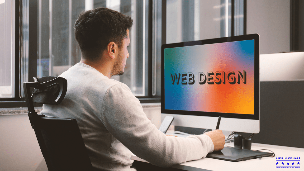 Website Design Services in Tyler, Texas showing a guy working on a web design on his desktop computer