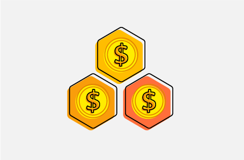 Blockchain.com - Bitcoin ethereum bitcoin hyperledger austin visuals studio 2D dollar tokens in hexagon shape