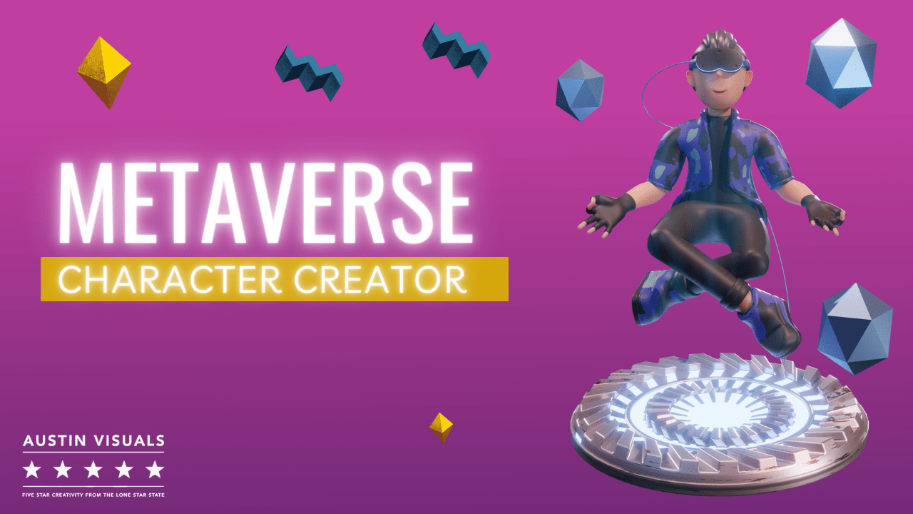 floating avatar made by a metaverse character creator