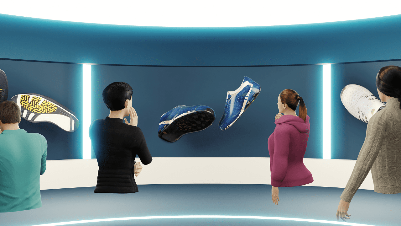 Avatars choosing shoes in the Metaverse Virtual World