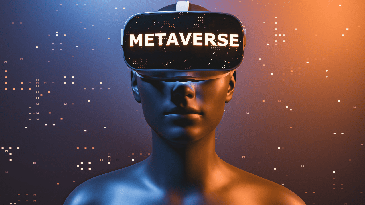 3d guy looking in the Metaverse Virtual World