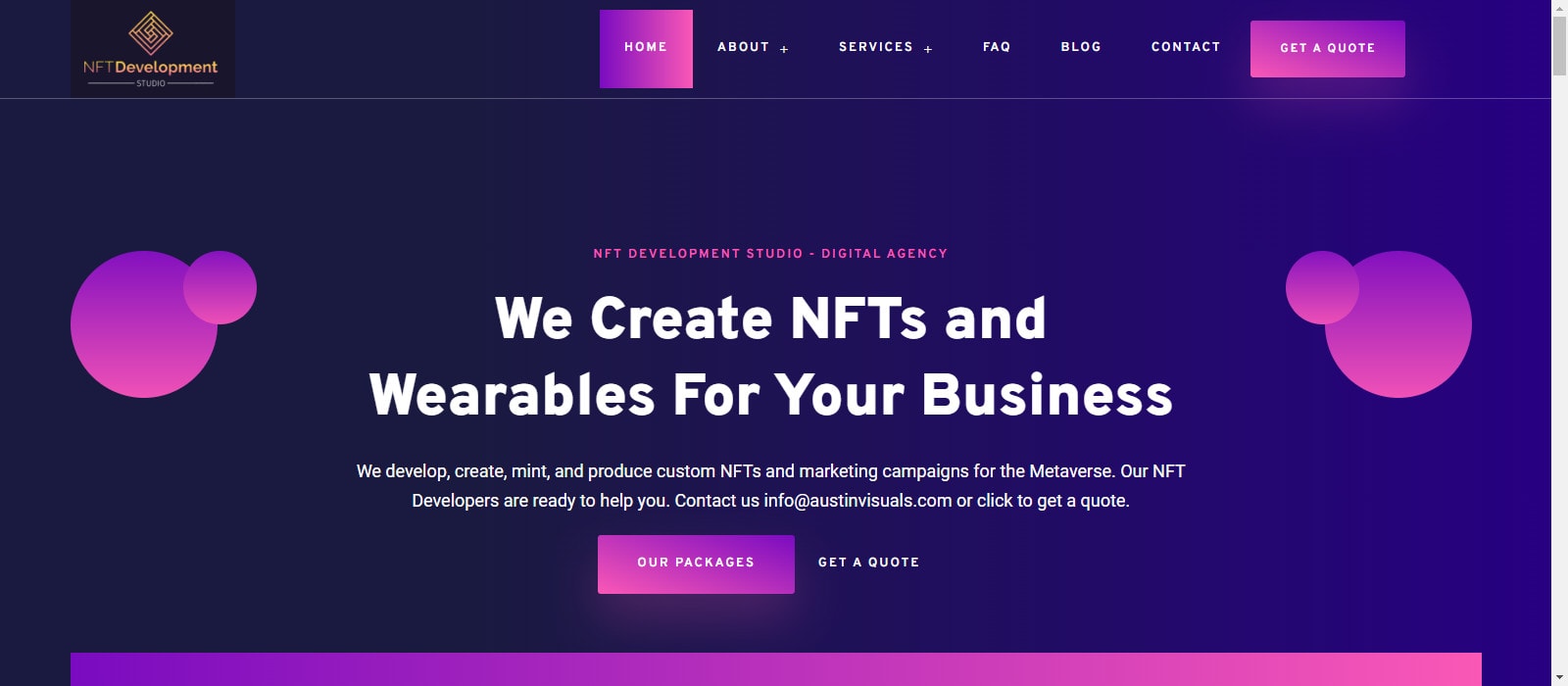 nft website development cost